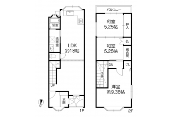 間取り図（3LDK）　建物面積91.88㎡（約27.79坪）